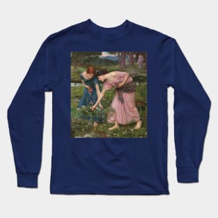 Gather Ye Rosebuds While Ye May,  1909 John William Waterhouse Long Sleeve T-Shirt